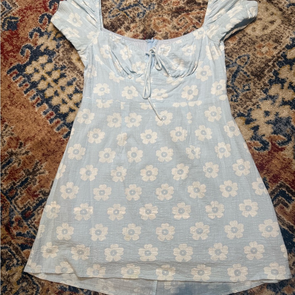 Princess Polly Shelly Light Blue Mini Dress with White Flowers